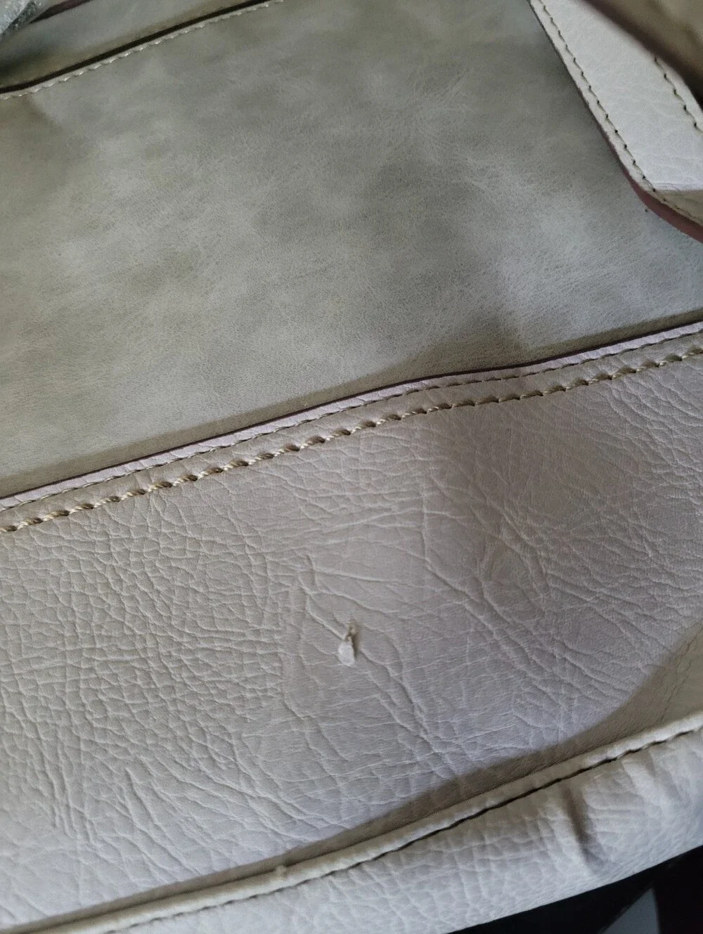 B.O.C. Women's Off White Faux Leather Tote Bag with Accent Trim